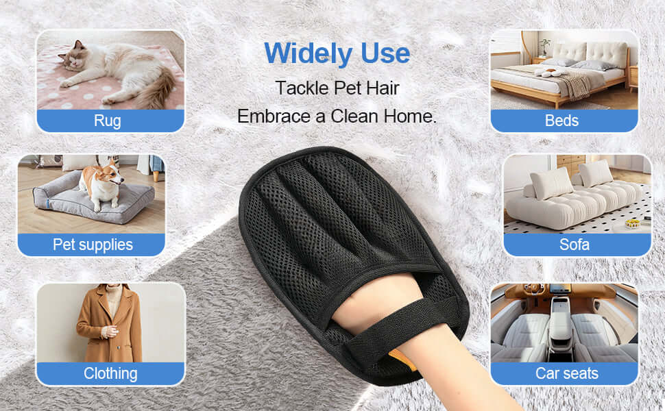  Upgraded Pet Hair Removal Gloves for Dogs & Cats 