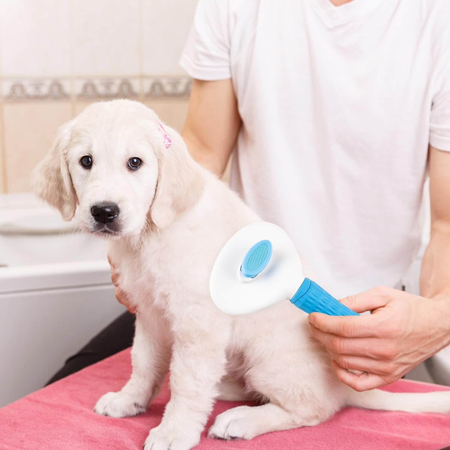 Upgraded Pet Grooming Brush for Dogs & Cats