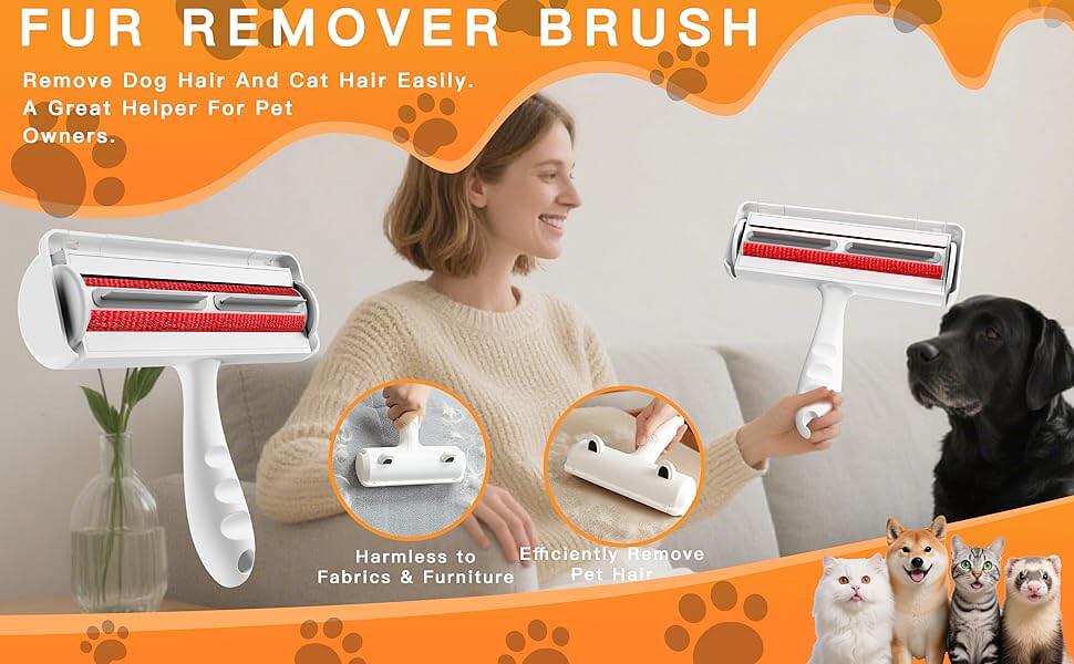 Upgraded Chum Chum Pet Hair Remover Roller, Upgraded Chum Chum 2-in-1 Pet Hair Remover & Grooming Brush
