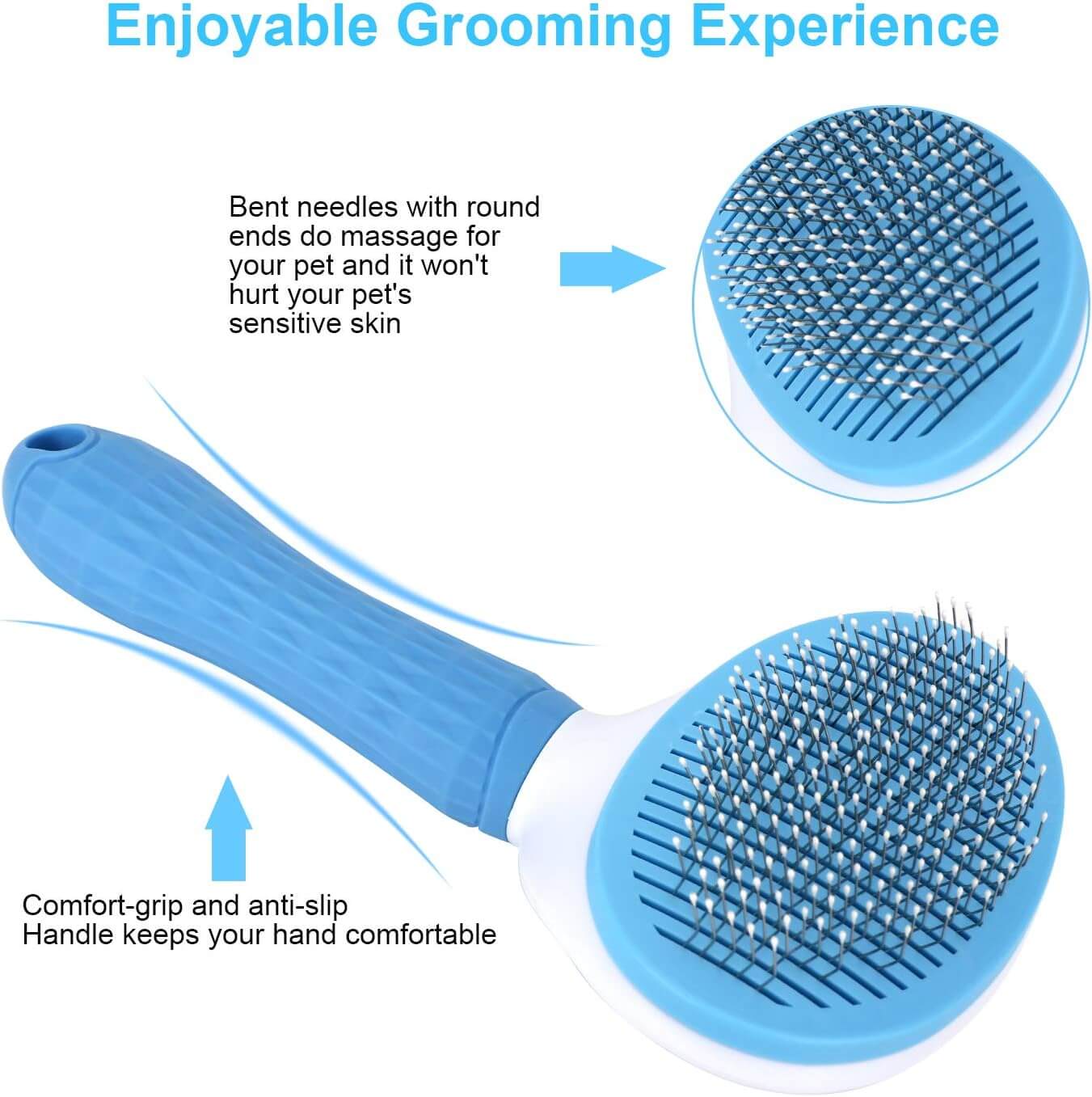 Upgraded Pet Grooming Brush for Dogs & Cats