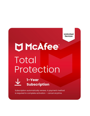 McAfee Total Protection packaging on a white background
