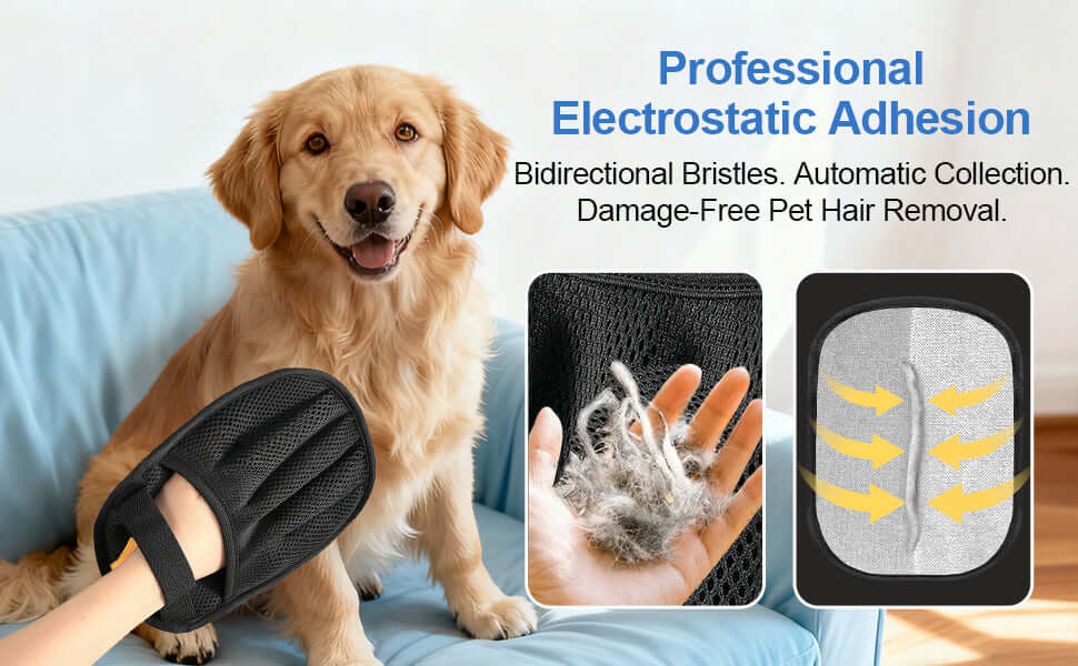  Upgraded Pet Hair Removal Gloves for Dogs & Cats 